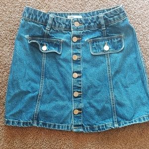 Denim button up skirt vintage look trafaluc